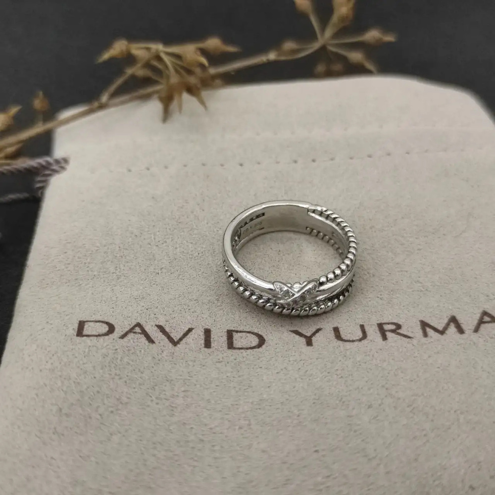 David Yurman x Full Diamond Button Ring